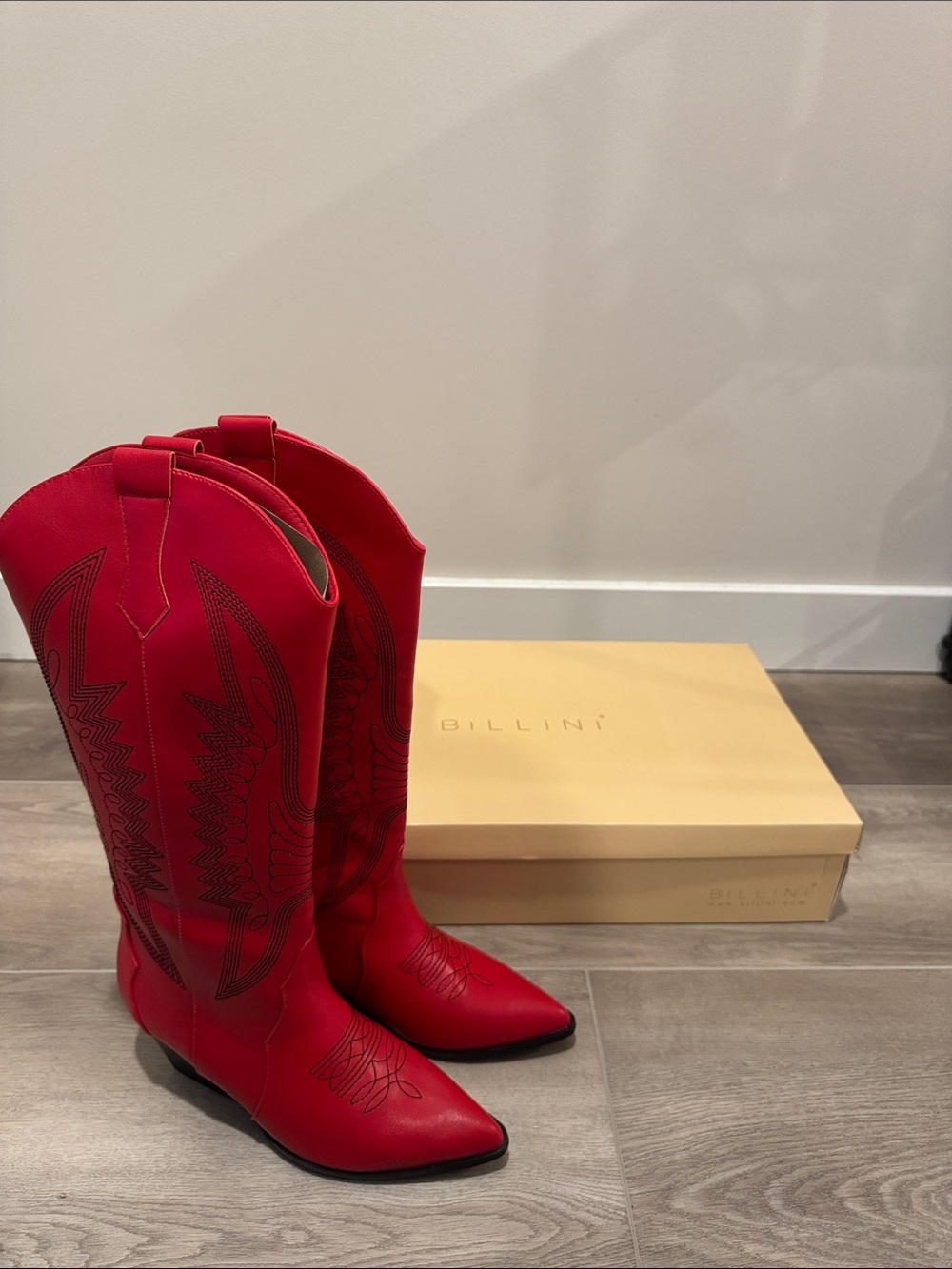 NWT Billini Red Western Knee-High Boots